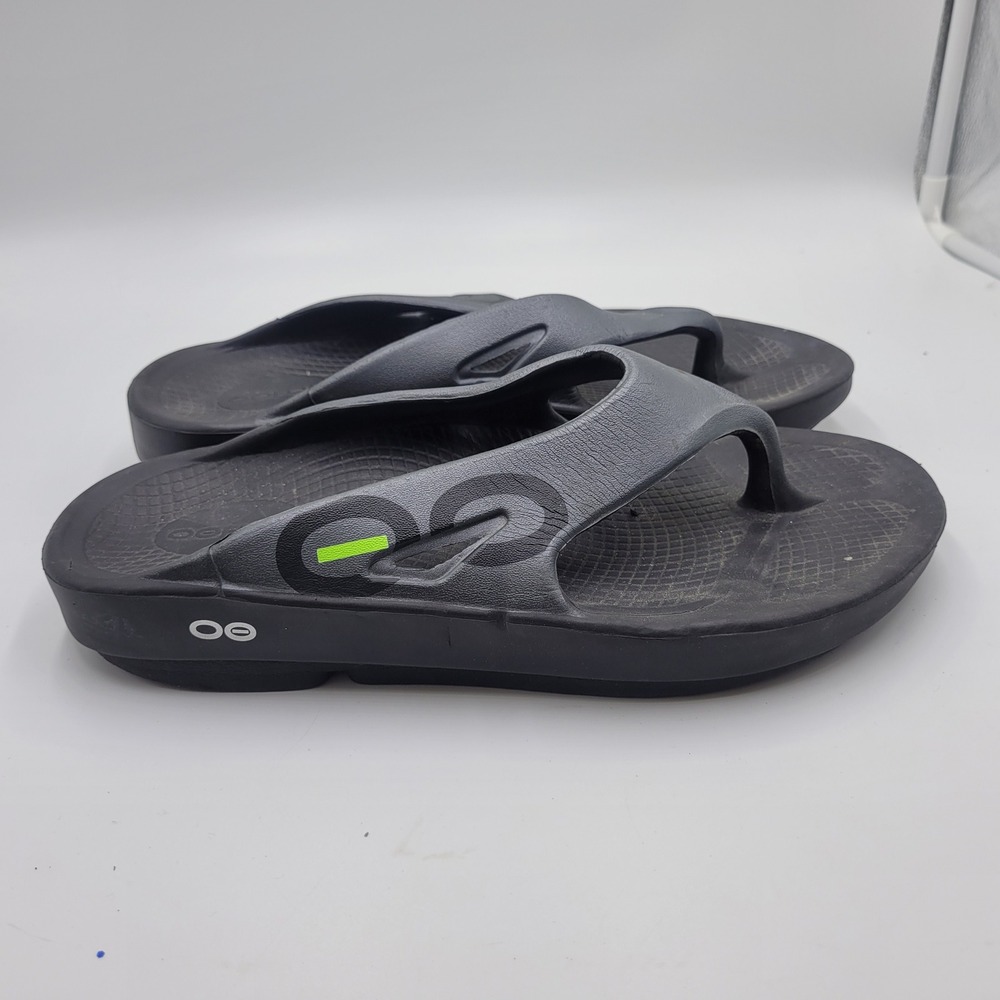 OOFOS OOriginal Sport Sandal Black Graphite Recovery Flip Flop Mens 8 Womens 10